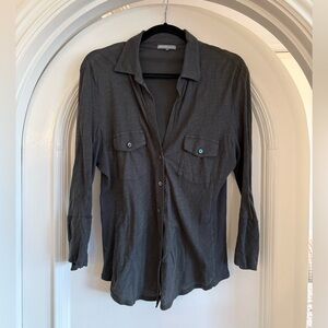 JAMES PERSE SHEER SLUB SIDE PANEL SHIRT
